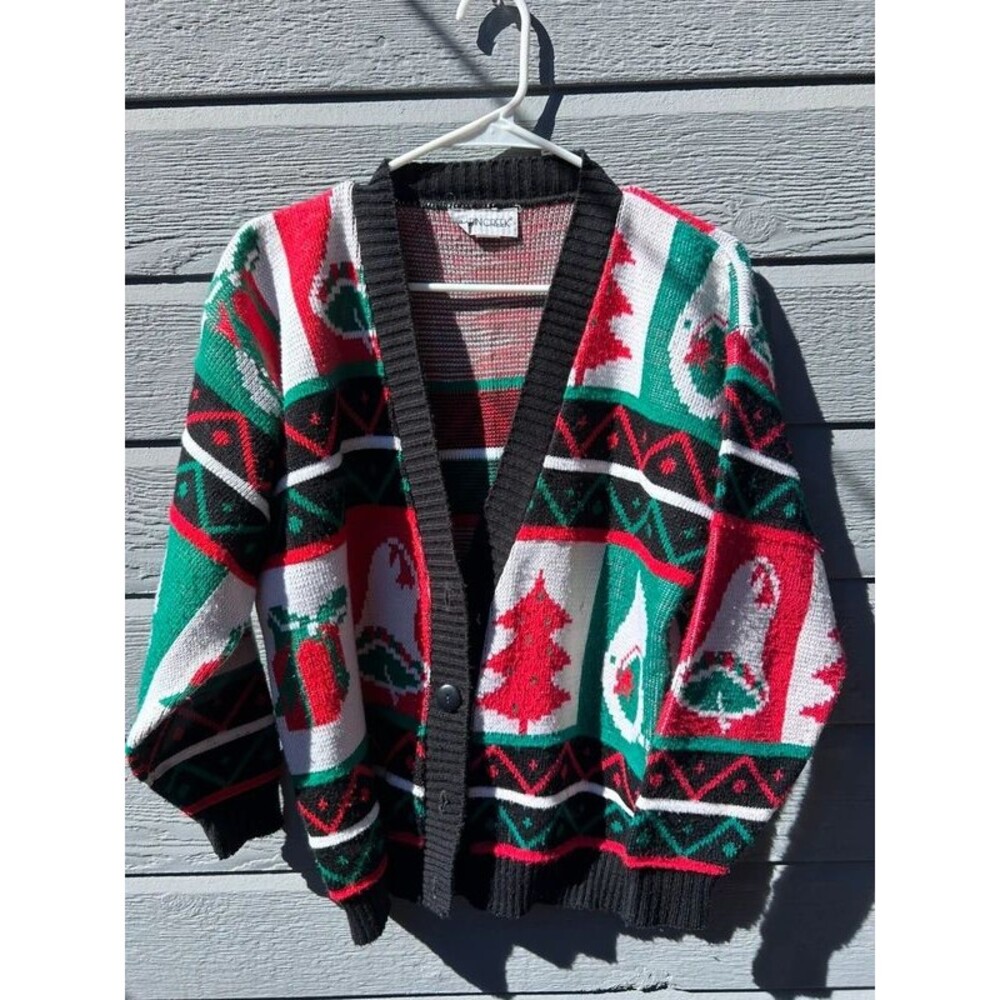 Cabin Creek Vintage Acrylic Wool Christmas Cardigan Sweater Petite Med